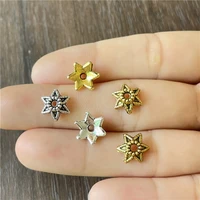 junkang zinc alloy retro style petal bead cap spacer diy amulet bracelet necklace jewelry connector making discovery accessories