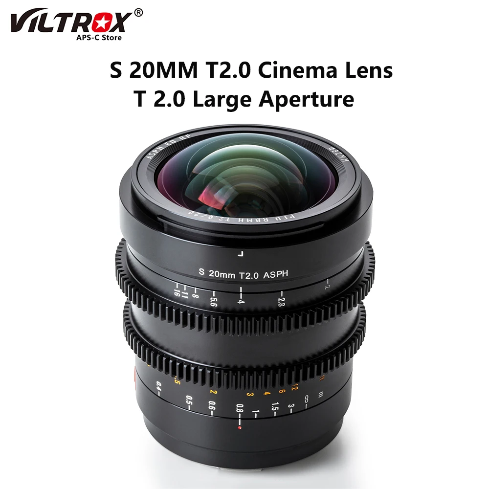 

Viltrox 20mm T2.0 ASPH Camera Cine Lens Full Frame Focus Wide-angle Large Aperture Portrait Camera Lens for Sony E-mount Camera