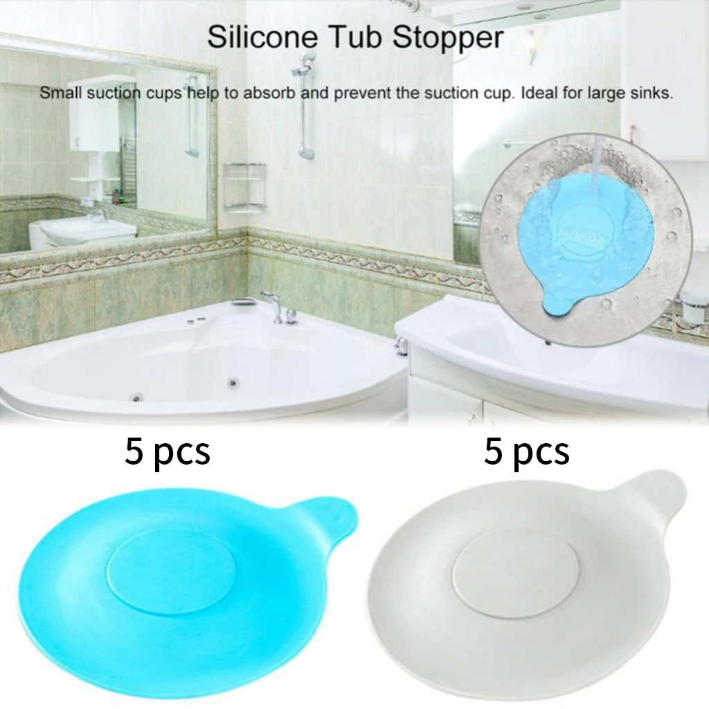 

5in TPR Bathtub Drain Stopper Water Stopper Hair Catcher Protectors Cover for Kitchen Floor