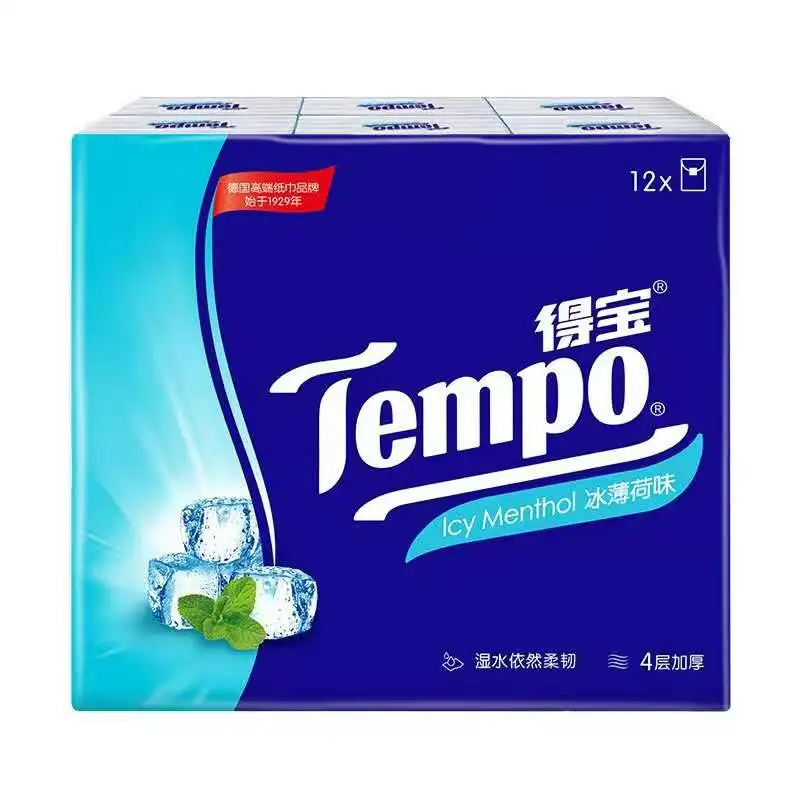 Ручная бумага Tempo 4 слоя 12 упаковок (отправлено наугад) | Красота и здоровье