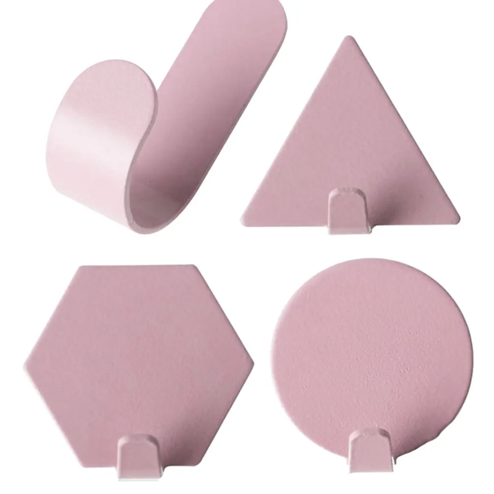 4 шт. Сильная Липкость Бесшовные Съемные круглые геометрические железные вешалки