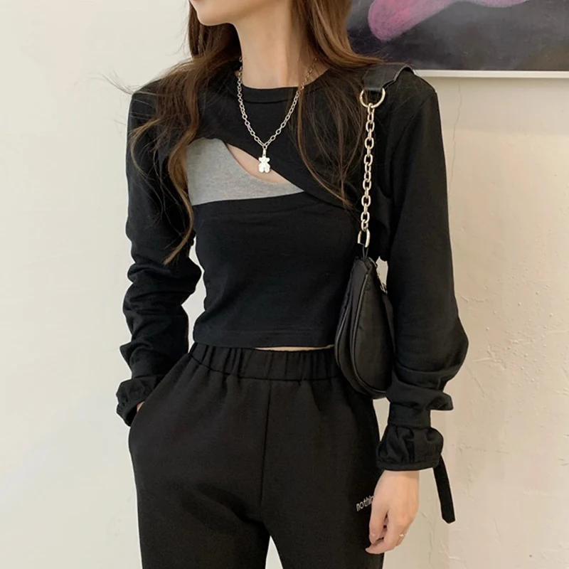 

Super Short Sweater for Women 2021 New Spring Autumn Thin weatshirt Streetwear Hoodie Female Pullover Top Fashion