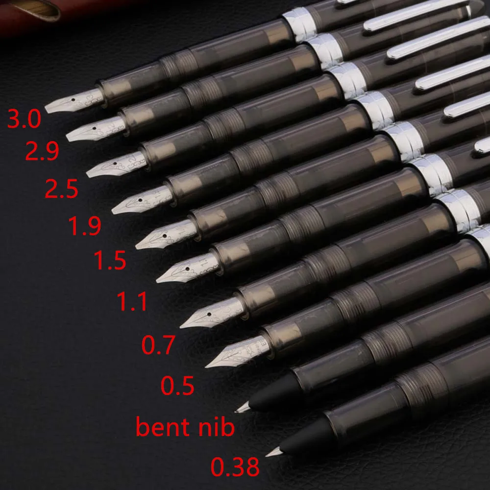 Ручка перьевая Jinhao 992 пластик прозрачная черная в готическом стиле с плоским