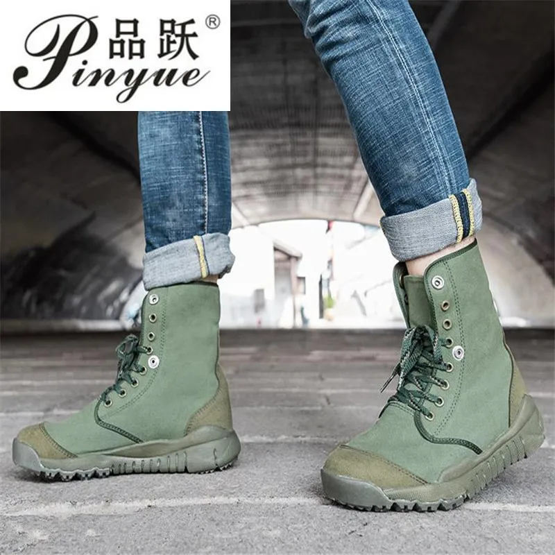 قماش أحذية الجيش الأخضر أحذية رياضية الرجال عالية الجودة العسكرية حذاء من الجلد قماش حذاء كاجوال الرجال حذاء كاجوال Eur حجم 37-46