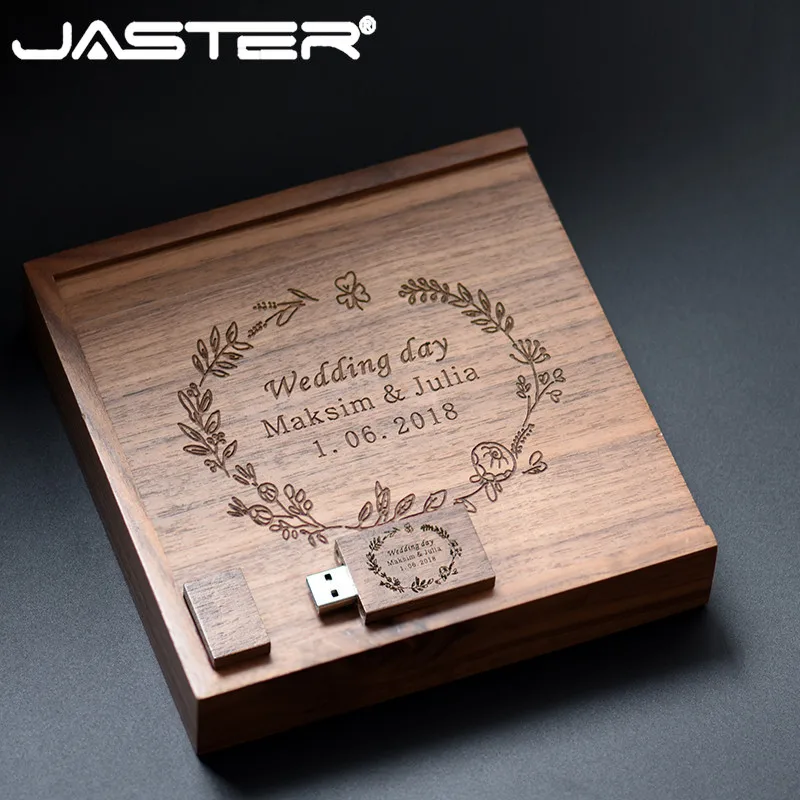 JASTER USB2.0 клен коробка (170*170) флэш-диск грецкий орех ручка диск 128 Гб 4G 8G 16G 32G 64G U