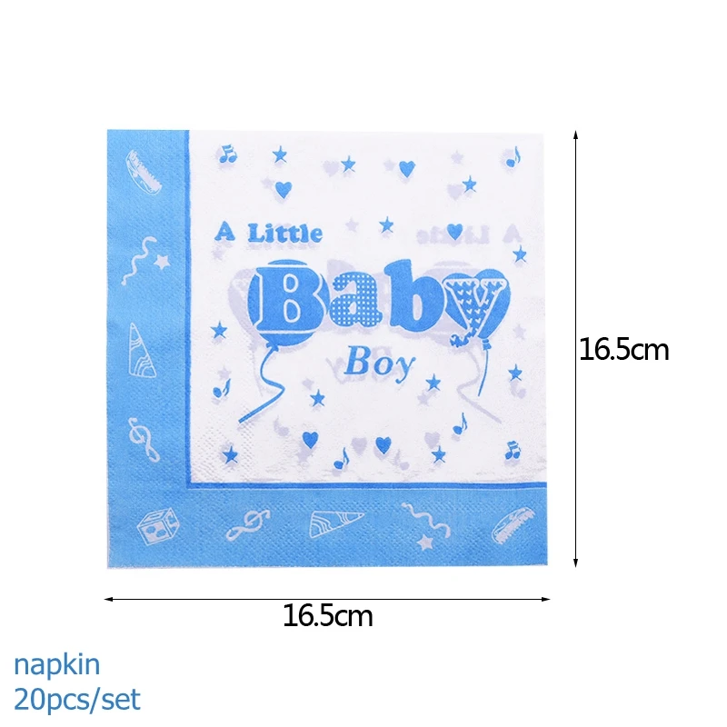 B09-20pcs Розовый синий детский душ одноразовая посуда подстилка для маленьких мальчиков и девочек бумажная тарелка Салфетка Для детей день рождения пол раскрывает декоративная столовая посуда - Цвет: B09-20pcs