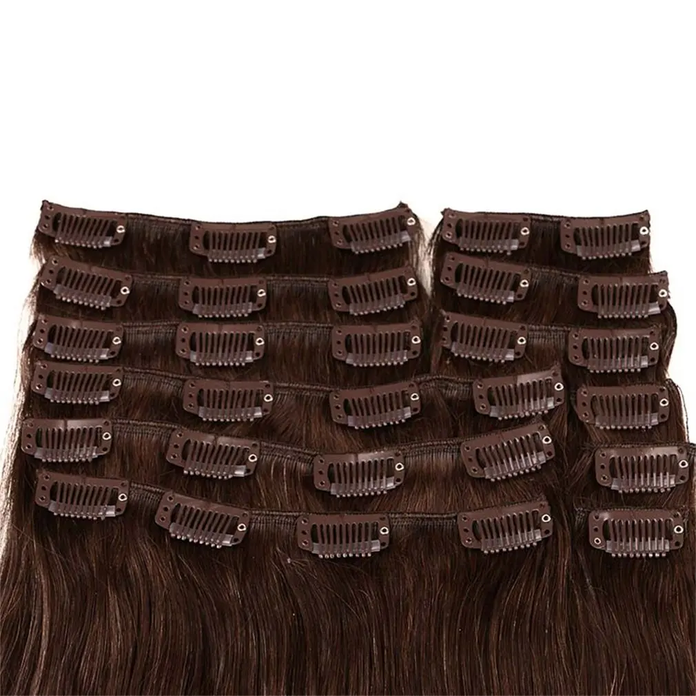 

2015 NEW Double Weft 220g 20"24" Clip in Full Head Human Hair Extensions Exquisitely Designed Durable