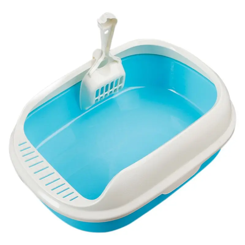 Питомец кошачий наполнитель горшок ПЭТ наполнитель для кошачьего туалета коробка маленький размер, для туалета с лопатой анти-утечки Гибкая боковая крышка легкая чистка зоотоваров