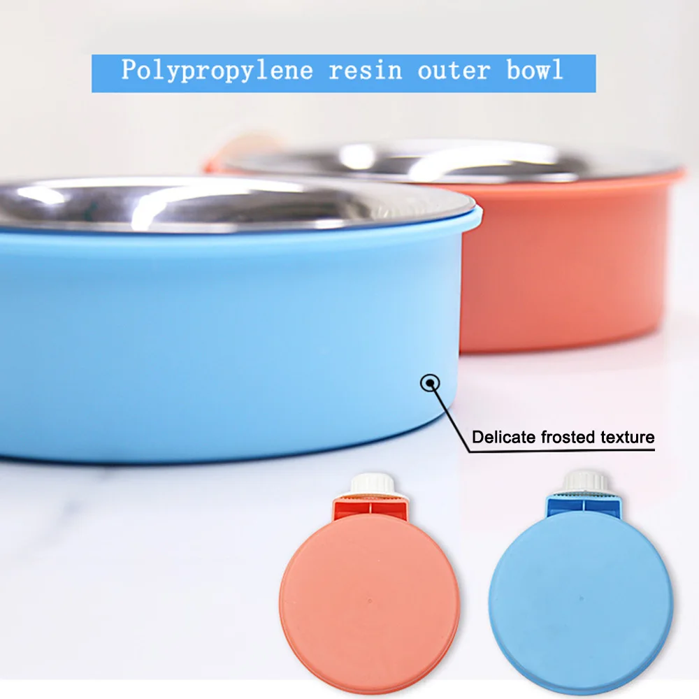 

Dog Bowl Removable Stainless Steel Hanging Pet Cage Bowl Food Water Feeder Cup for Cat Puppy Birds Rats Pigs Pet Props new
