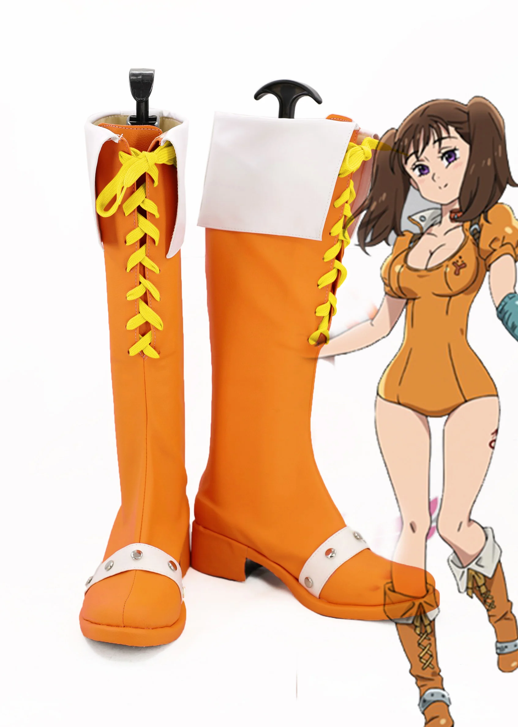 The Seven Deadly Sins Serpent's Sin of Envy Diane Cosplay Boots Shoes Lady Daily Fashion Orange Spring Boots