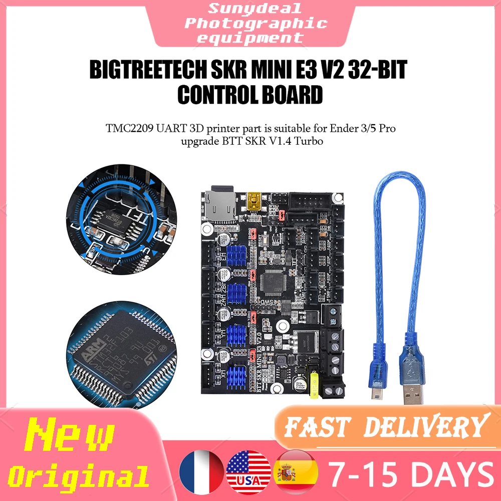 

BIGTREETECH SKR MINI E3 V2 32Bit Control Board with TMC2209 UART for Ender 3/5 Pro Upgrade BTT SKR V1.4 Turbo 3D Printer Parts