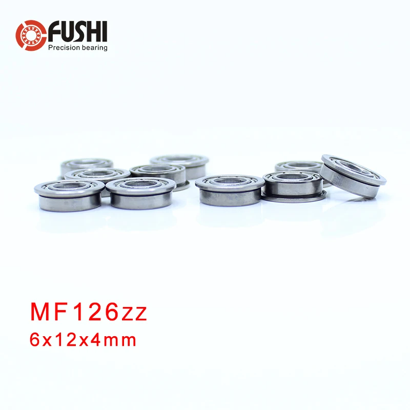 

MF126ZZ Flange Bearing 6x12x4 mm ABEC-1 ( 10 PCS ) Miniature Flanged MF126 Z ZZ Ball Bearings