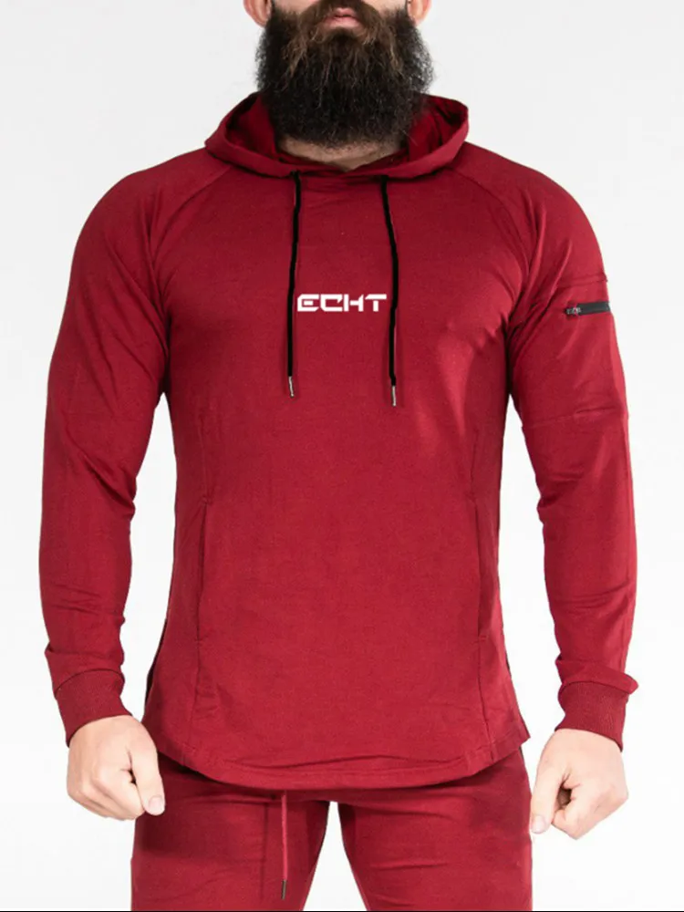 Толстовка мужская с длинным рукавом Повседневная модная брендовая однотонная