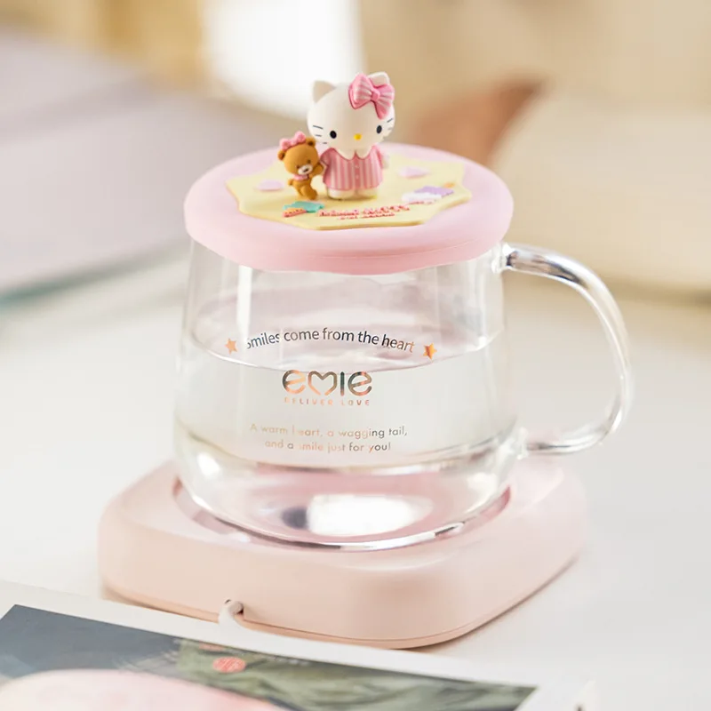 

Disney Insulation Pad Thermostatic Coaster Office Heating Milk 55°C Warming Cup Insulation Base Mat Girl Gift helloKitty