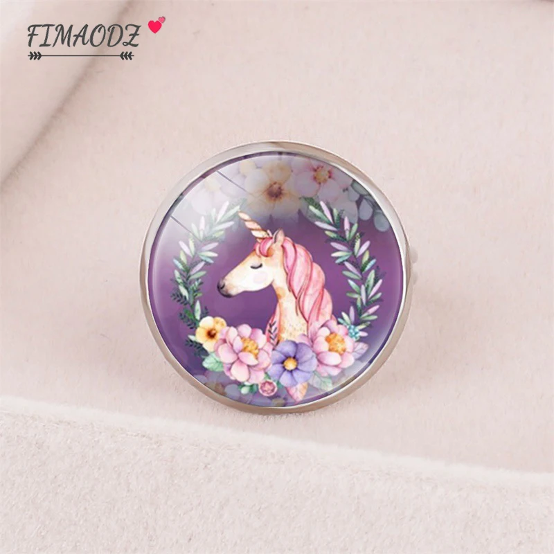 Классическое разноцветное кольцо FIMAODZ с единорогом симпатичное регулируемым