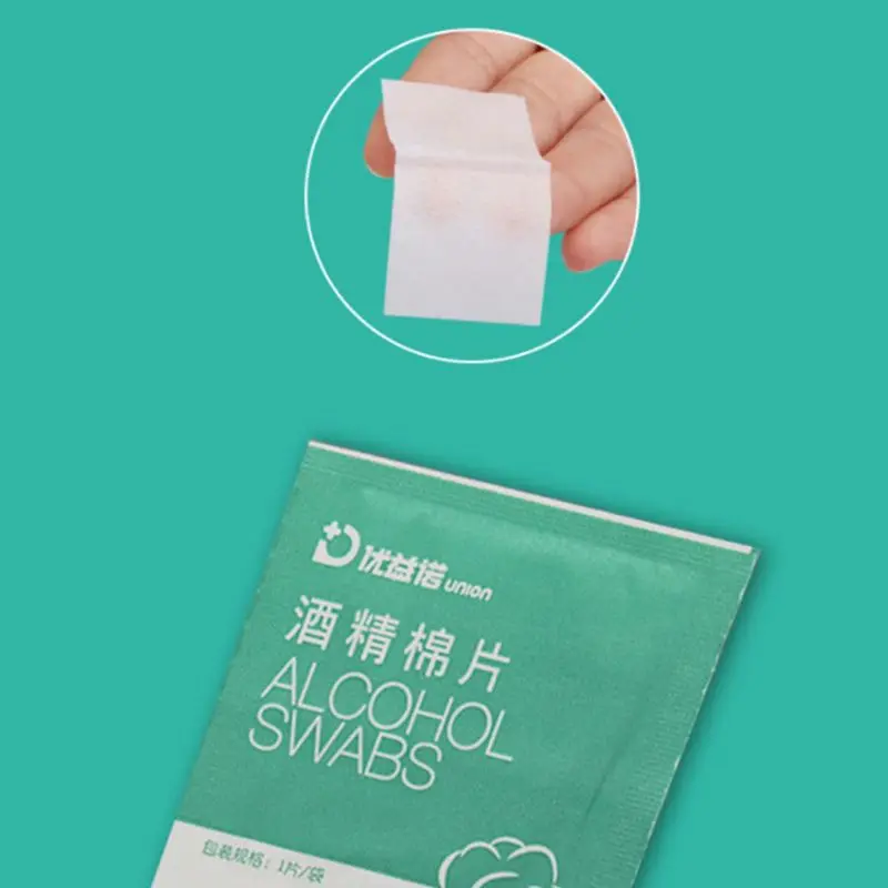 

50Pcs 70-75% Alcohol Swab No Wash Sterilization Disinfecting Wet Wipes Protection Antiseptic Pads for Phone Wound Tableware Clea