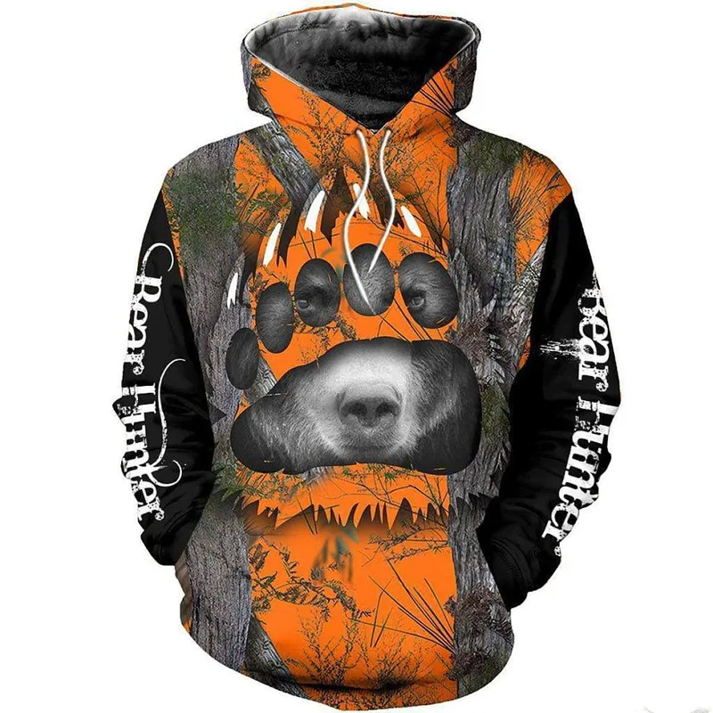 

Новая мужская и женская рубашка с 3D-принтом медвежьих лап, модная толстовка на молнии