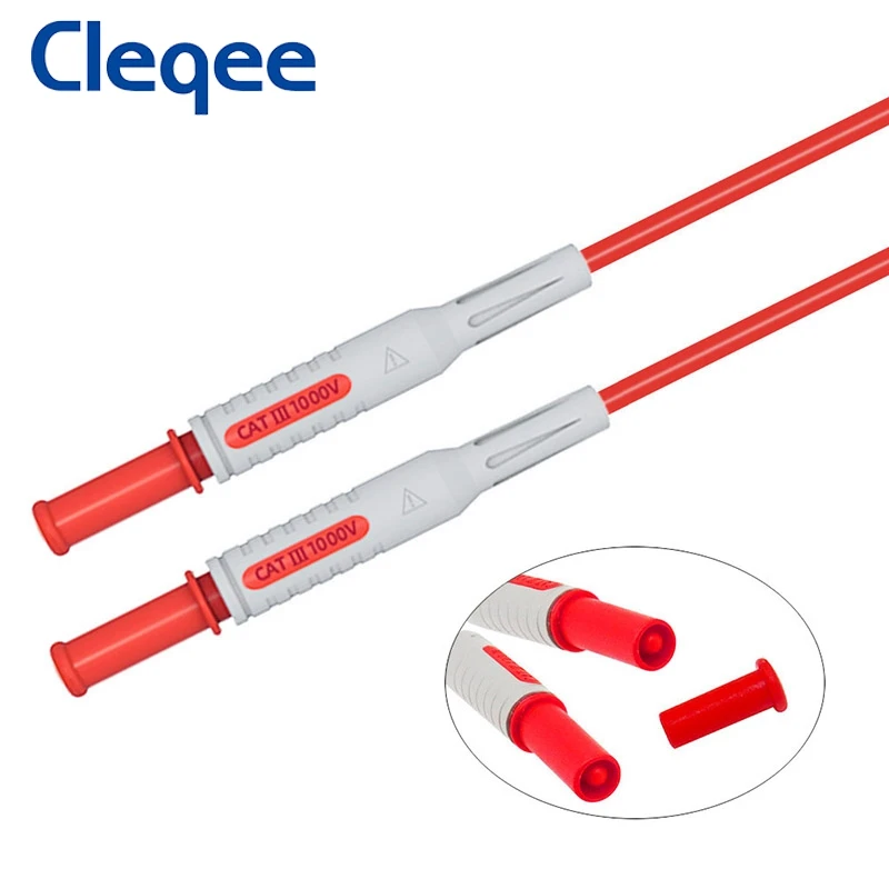 Cleqee P1032 двойные 4 мм безопасные штекеры типа банан испытательные выводы прямые