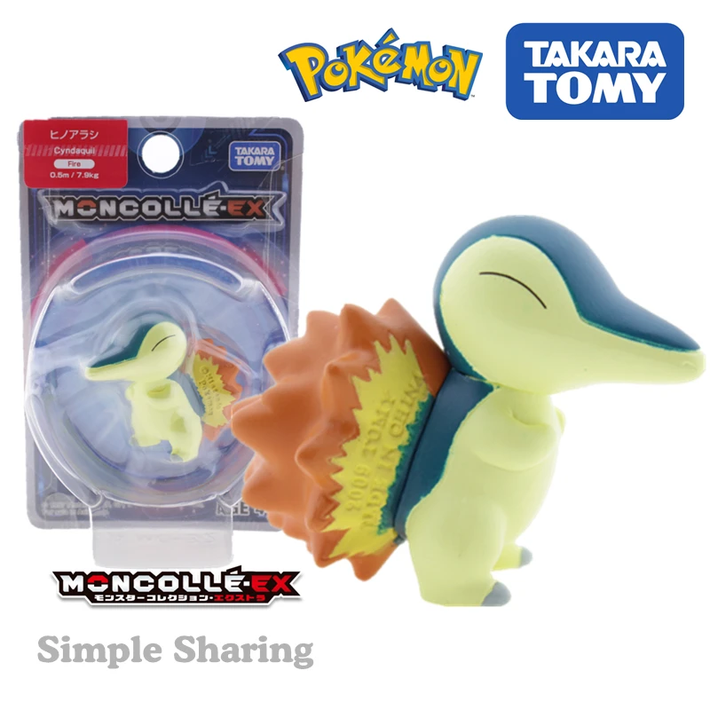 TAKARA TOMY tomica фигурки Покемон Монстр коллекционные игрушки 1,5 Горячая поп миниатюрный аниме набор для сборки фигурки, модель забавных детских игрушек серии - Цвет: cyndaquil