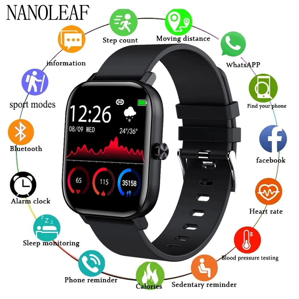 

Fitness Digital Watch for Women Men Heart Rate Monitor Blood Pressure/Oxygen Tracker Smartwatch for Compatible with Android IOS