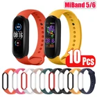 Ремешок для Xiaomi Mi Band 6, 10 дюймов, силиконовый браслет для Mi band 5, ремешок для Xiaomi Mi Band 5 6, умный Браслет