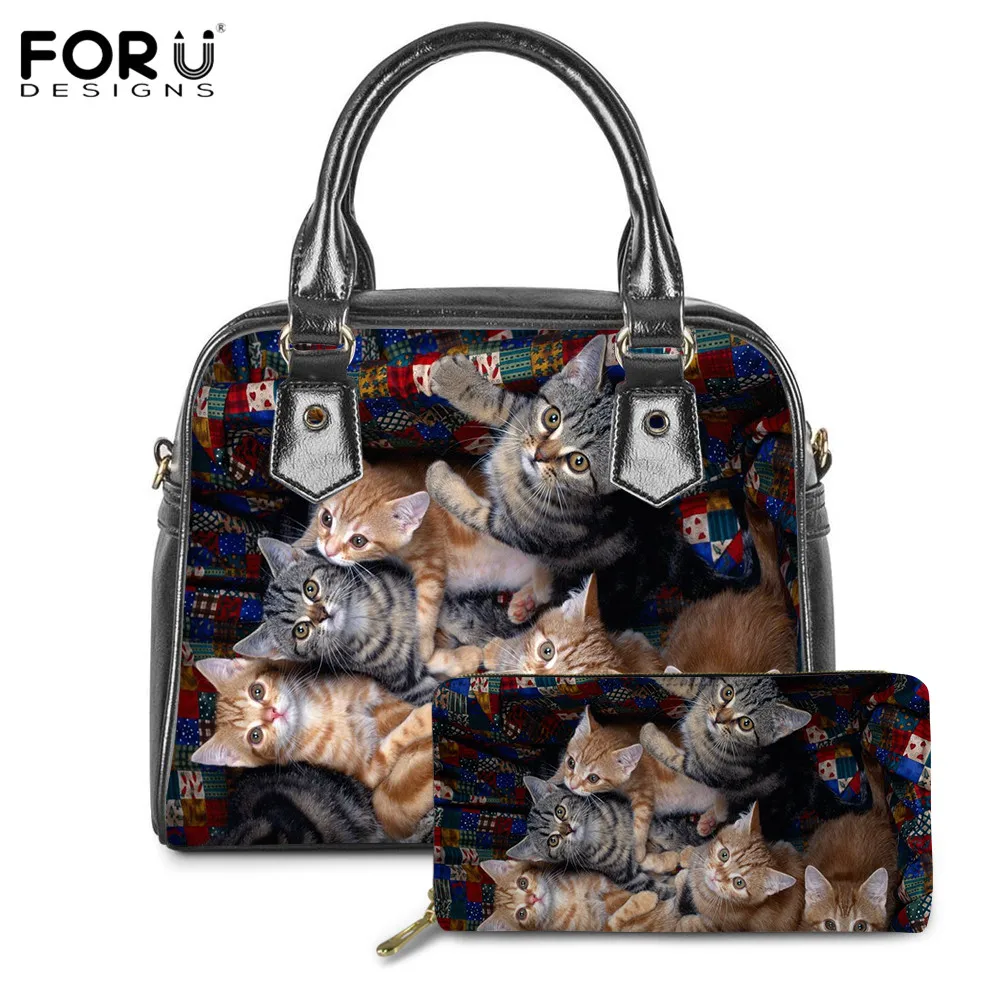 FORUDESIGNS/женские милые кошки брендовые дизайнерские Повседневные Вечерние топы из