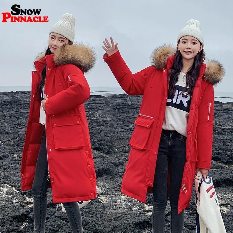 25 градусов, зимняя куртка X-long parkas, пальто для женщин, утолщенная, теплая, большой меховой воротник, куртка, пальто, повседневная женская зимняя верхняя одежда из синтепона, парки