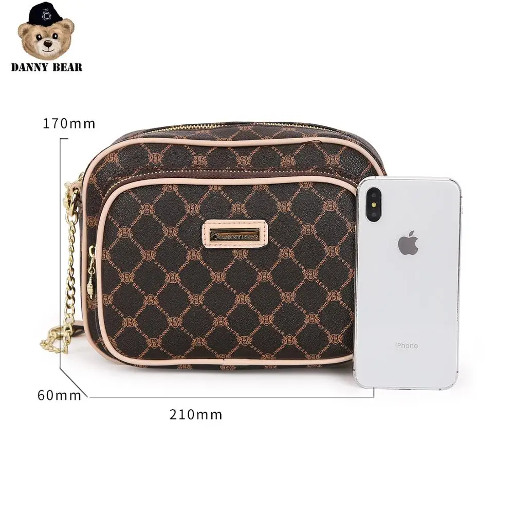 Сумка кросс боди Дэнни медведь в клетку винтажная Классическая модная