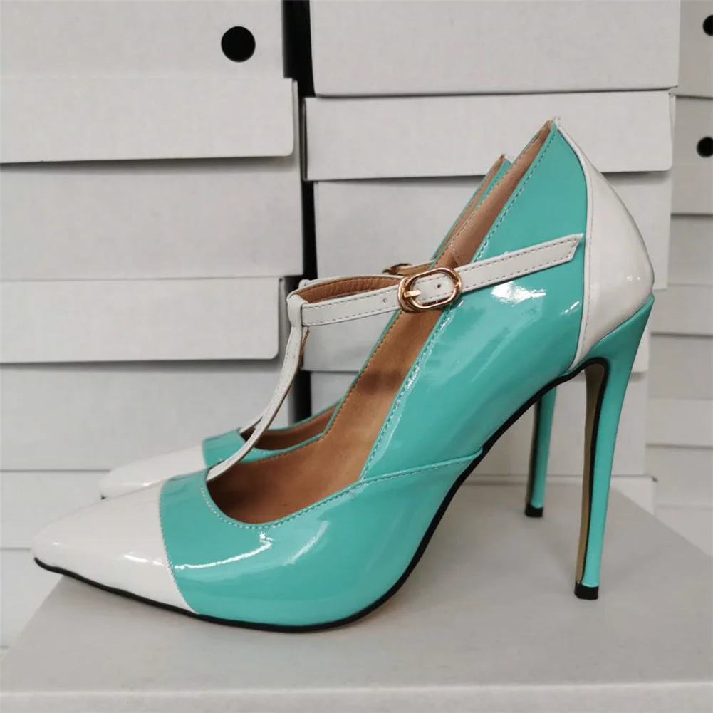 

Lapolaka/Роскошная фирменная обувь для женщин; Большие размеры 47 (Европа), с Т-образным ремешком с острым носком; Пикантные туфли на высоком кабл...