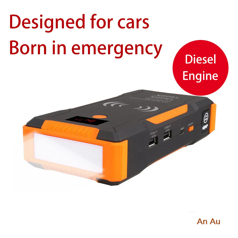 

22000mAh Car Jump Starter Wireless Charging 12V 1500A Starting Device Car Battery Booster Charger Petrol Diesel Car Power Bank