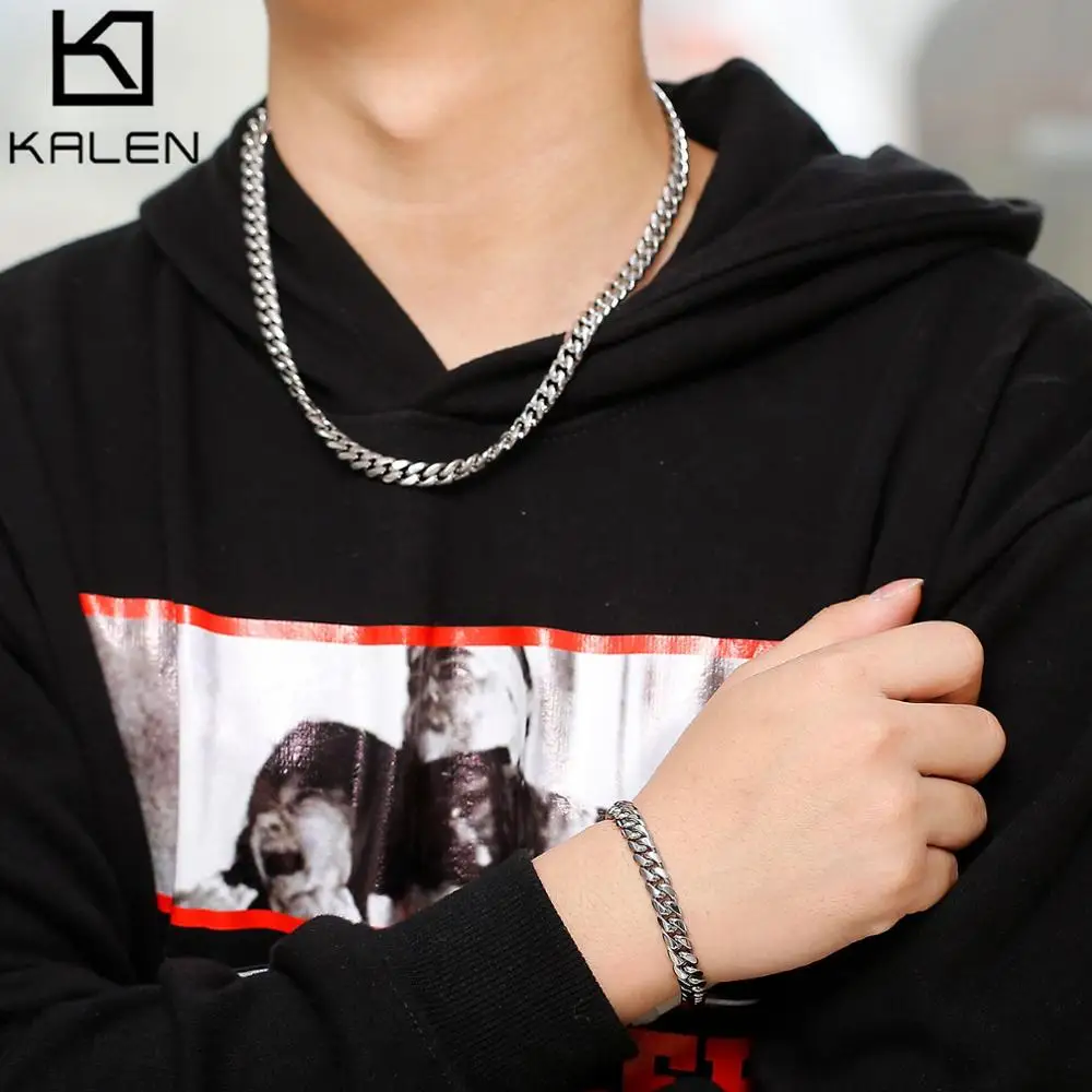 8 мм Золотой/Серебряный цвет маленькая Снаряженная кубинская цепочка комплект