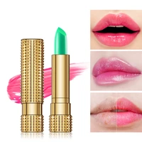 natural aloe vera green lipstick temperature change color lip stick long lasting moisturizing not easy to fade