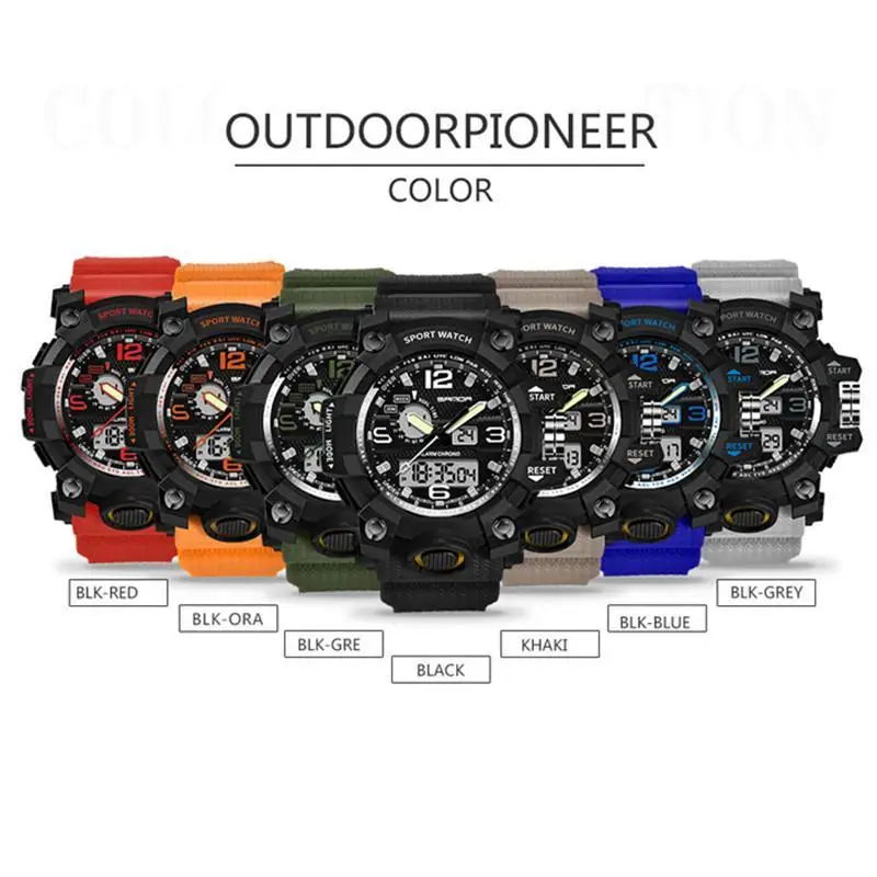 Мужские наручные часы SANDA водонепроницаемые цифровые светодиодный экран 5