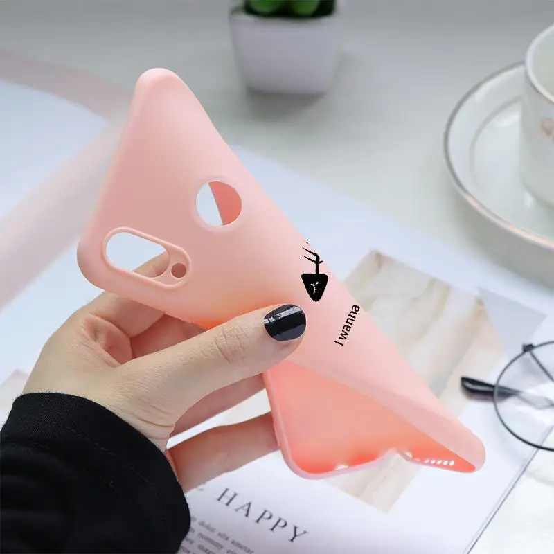 Розовый матовый Мягкий ТПУ чехол с котом для huawei P30 P8 P9 P10 P20 mate 20 10 Lite Y6 Pro Y9 P Smart Plus чехол-накладка
