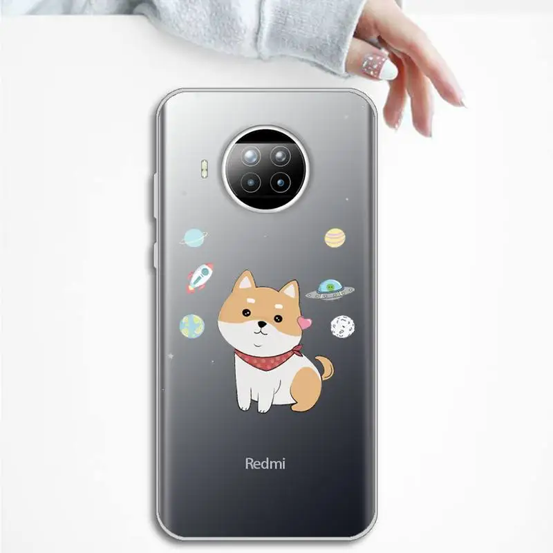 

Cute cartoon cat dog corgi Phone Case Transparent Clear for Xiaomi Redmi note 10 t 8 9 pro lite 11