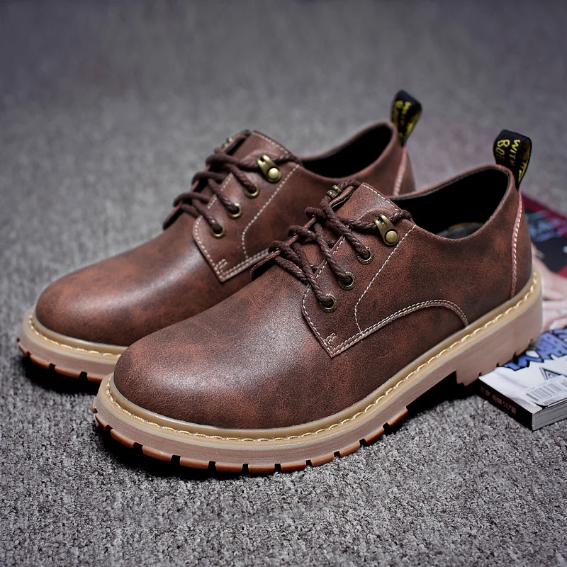 Мужские лоферы для отдыха в стиле ретро Повседневная дышащая обувь кожаные