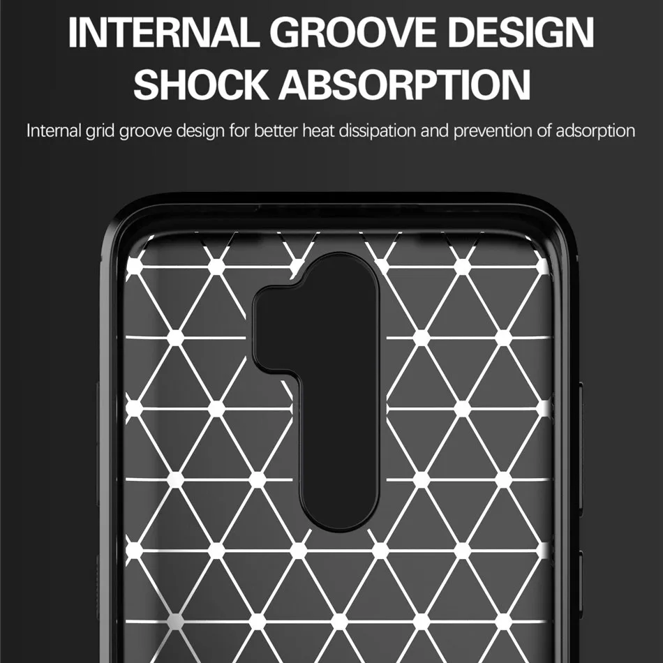 Мягкий силиконовый чехол Whyes для Xiaomi Redmi Note 8 Pro противоударный из углеродного