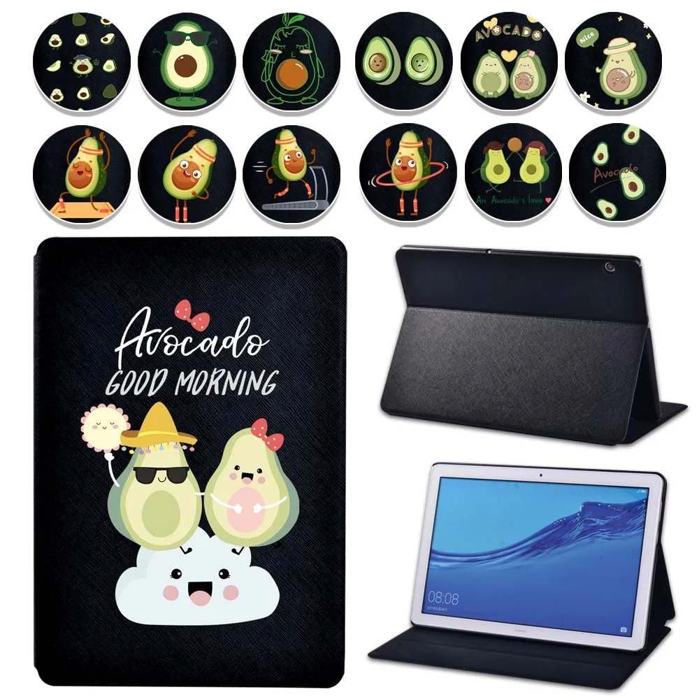 Чехол для Huawei MediaPad T5 10 1/T3 9 6/T3 8 0/M5 Lite 1/M5 защитный флип-чехол с авокадо кожаный чехол