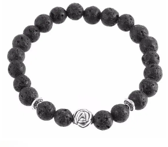 8 мм эластичная нить рейки Сплав Роза молитва Йога браслет Желтый Красный Белый