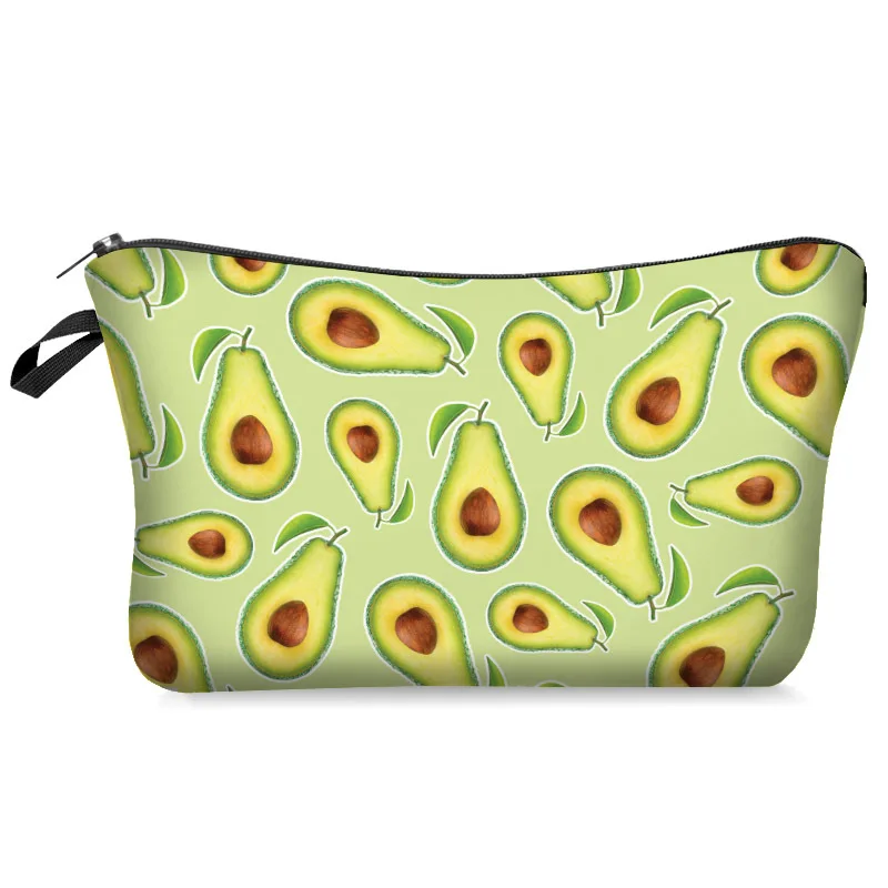 Косметичка для макияжа женская косметичка с разноцветным авокадо зеленым 3D