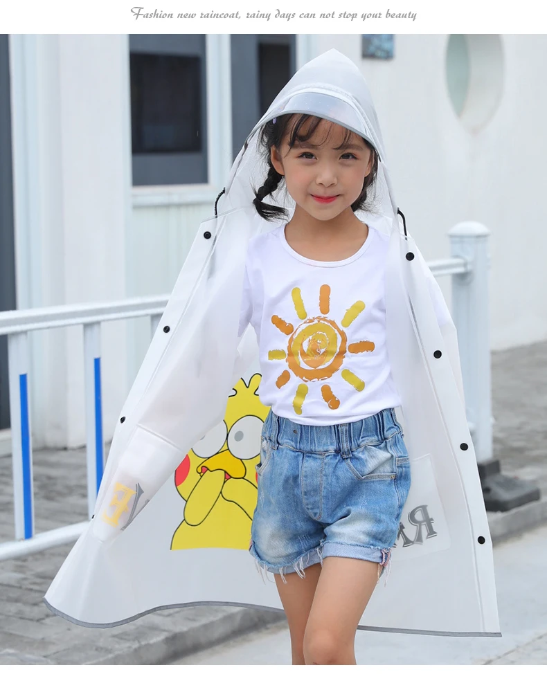 Прозрачный дождевик EVA длинный плащ для женщин куртка ветровка пончо от дождя