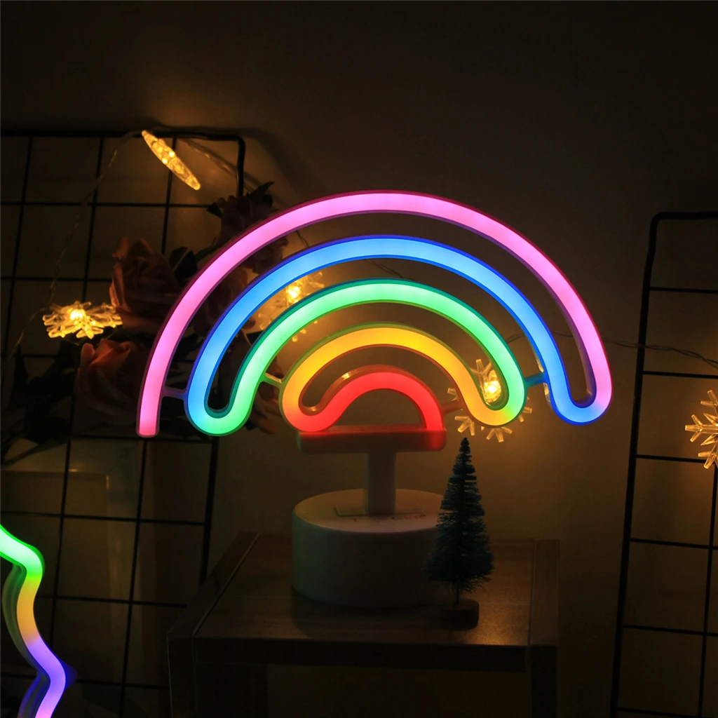 XYXP Cute Rainbow Neon Sign,LED Rainbow Light/Lamp for Dorm Decor,Rainbow Decor Neon Lamps,Wall Decor for Girls Bedroom