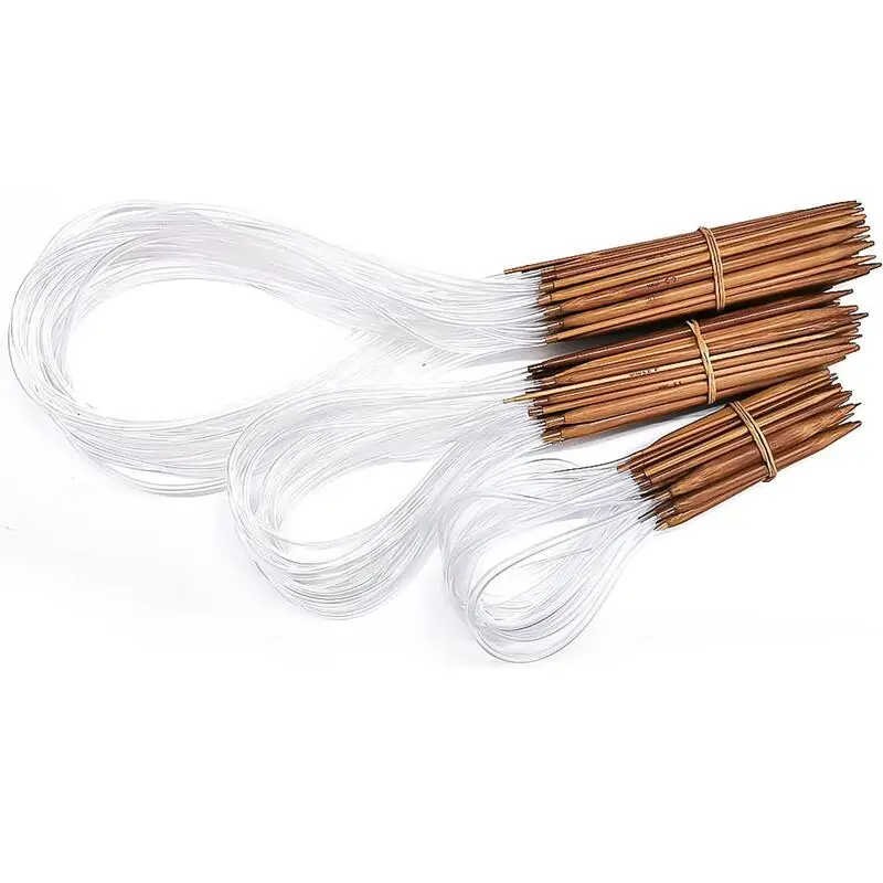 

Free Shipping Bamboo Circular Knitting Needles 80cm 18 PCS 2.0-10.0mm For DIY Crafts Knitting Needlework