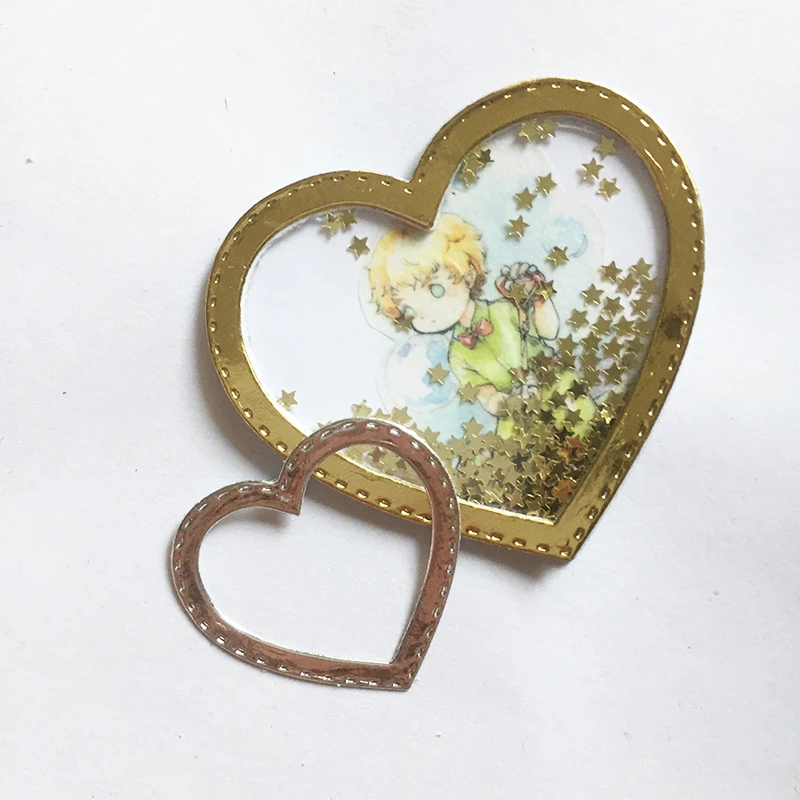 Умирает трафарет для скрапбукинга встряхнуть Сердце стежка Рамка металлический