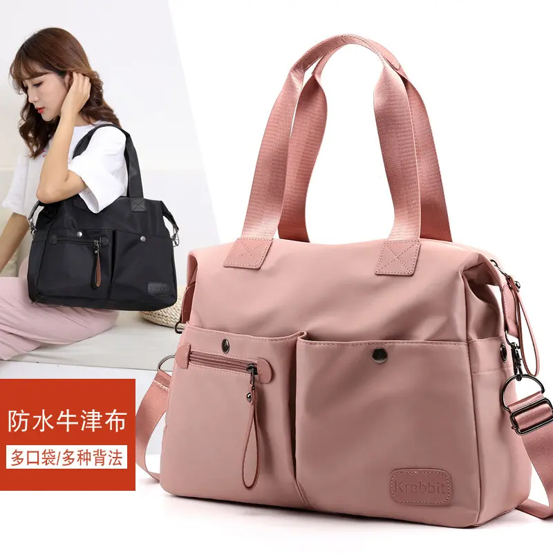 

Холщовая Сумка на плечо для женщин, нейлоновая сумка из ткани «Оксфорд», Стильная вместительная сумочка на плечо для мам