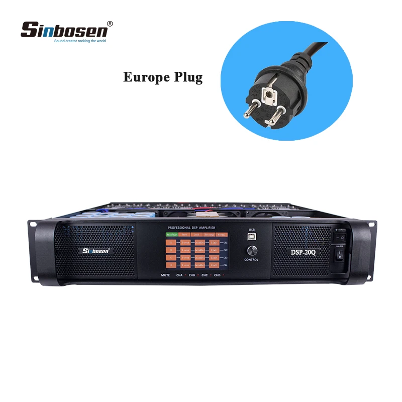 220V US plug Новая модель 4 канала профессора усилитель мощности DSP-20Q - Цвет: 220V US plug
