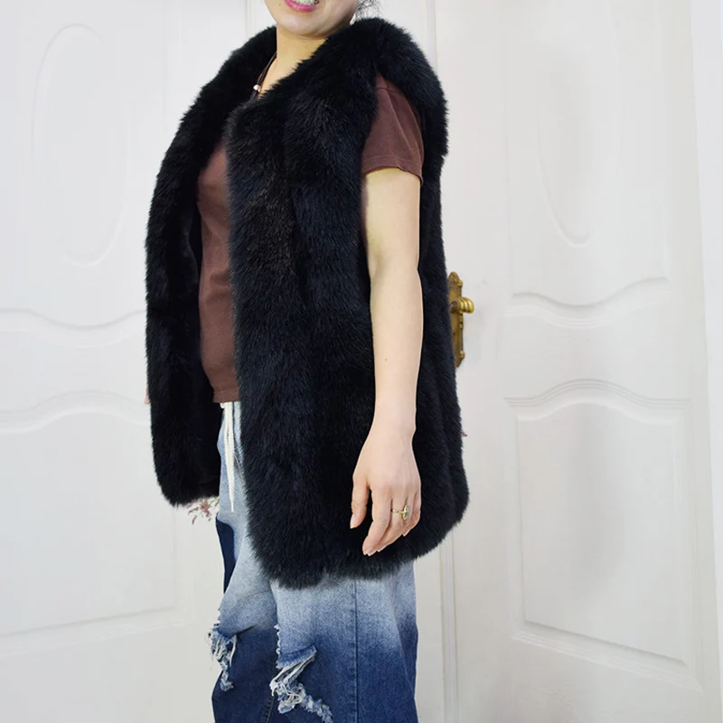 Женский облегающий жилет из искусственного лисьего меха размеры S/3XL D530 | Женская