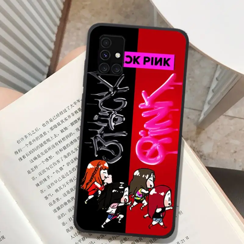 

black pink cute cartoon kpop Phone Cases for Samsung A91 01 10S 11 20 21 31 40 50 70 71 80 A2 CORE A10