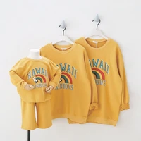 2020 fall sport sweatshirt set rainbow family looking clothes casual family matching outfits childrenparents tops couples wear