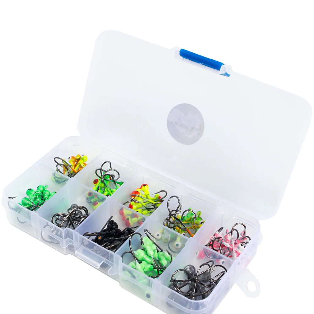Lixada 100 шт./коркор. разноцветные крючки с морским рыболовным крючком коробка для